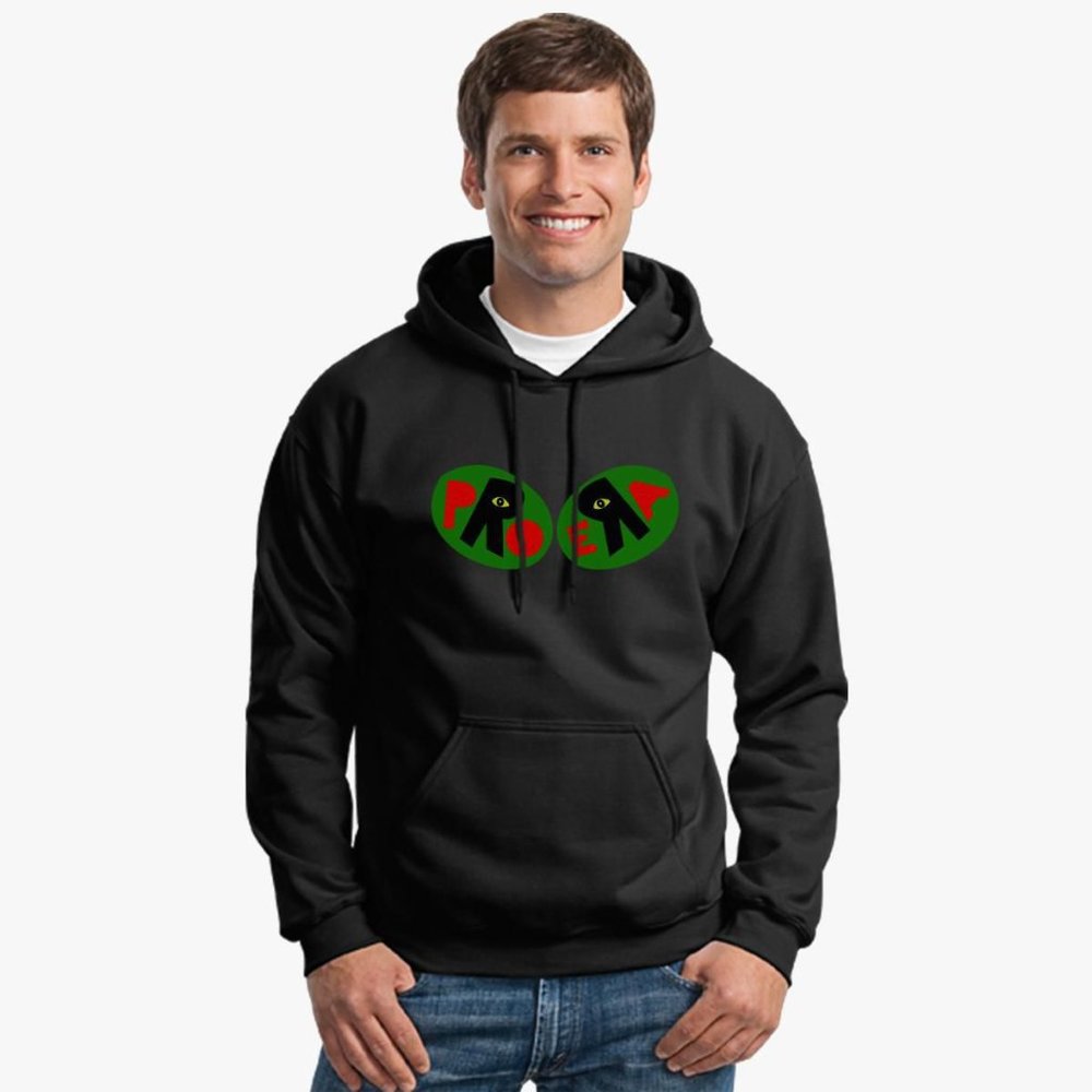 Pro Era Mens Big & Tall Hoodie Sz 5XL Black w Green Logo Graphic